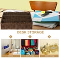 thumbnail image 4 of ifundom Woven Rattan Storage Basket with Lid and Dividers, Boho Style Desk Organizer for Home and Office, Stylish Storage Solution, 4 of 7
