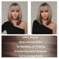 thumbnail image 2 of Short Bob Wigs for Women Heat Resistant Synthetic  Wig 150 Density Natural Middle Part Straight Wig for Cosplay Party, 2 of 12