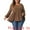 Brown, variant on DARING DIVA Women's Plus Blouses Scoop Neck Ruffle Hem Peplum Knit Top 1X Brown