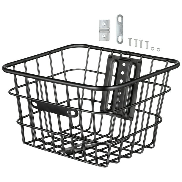Tinksky Iron Wire Basket Bike Front Basket Organizing Storage Basket