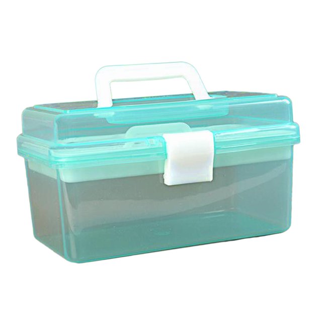 Organizador de suministros para manualidades, caja de almacenamiento transparente para manualidades, gran capacidad, contenedor de almacenamiento para Verde mayimx Estuche de almacenamiento transparente