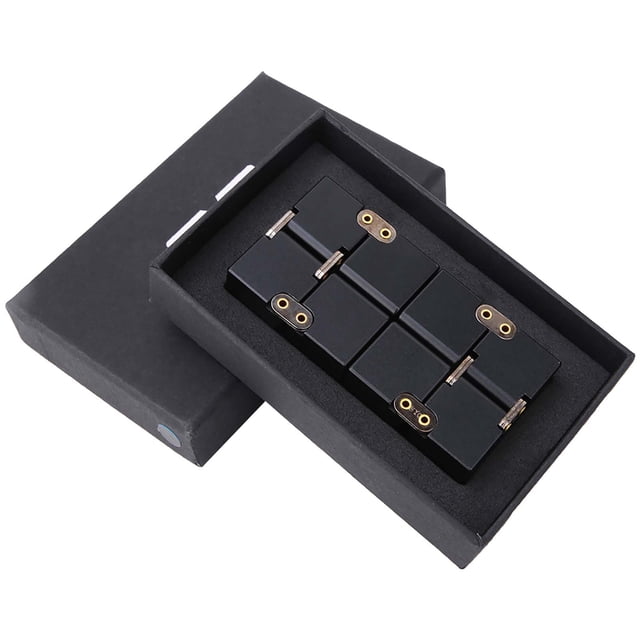 Cubo mágico de escritorio infinito de aleación de aluminio para aliviar el estrés, juguete negro