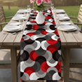 thumbnail image 4 of Red Grey Abstract Table Runner 72 Inches, Modern Geometric Ombre Artwork Bed Runner Dresser Scarves Tabletop for Indoor Outdoor Parties/Ceremony/Banquet, 16" x 72", 4 of 9