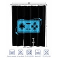 thumbnail image 4 of Split Shower Curtain for Transfer Bench, Blue Game Handle Fabric Shower Curtains for Bathroom, Video Gamer Console Earphones Black Tub Sliding Transfer Bench Waterproof Bath Curtains 72"x84", 4 of 9