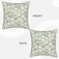 thumbnail image 3 of Xecao Daisies Flowers Print Soft Velvet Decorative Throw Pillow Covers, Square Cushion Cases for Bed, Sofa, Living Room, Car, and Indoor Outdoor Use-18"x18", 3 of 8