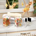 thumbnail image 4 of Yayeee 4 Pack Qtip Holder Bathroom Cotton Swab Canister with Lid Clear Dispenser Set, Candy Grapefruit Slices, 4 of 6