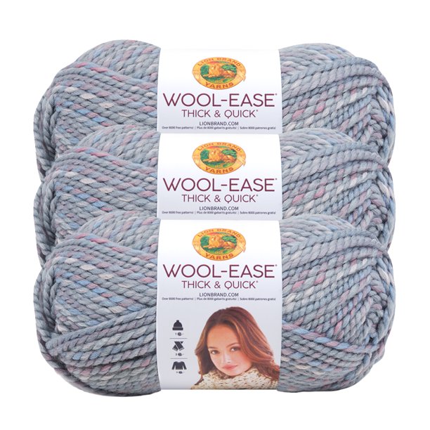 Lion Brand Yarn WoolEase Thick and Quick Storm Front Classic Super