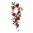 thumbnail image 1 of Guirnalda de flores artificiales, rosas falsas, plantas colgantes para jardín y hogar. Rojo 11cm, 1 of 9