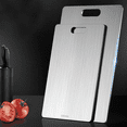 thumbnail image 6 of Gyugmhao Titanium Cutting Boards Set of 2,Stainless Steel Cutting Boards for Kitchen,Double-Sided Food Grade Cutting Board,Cutting Meat,Cheese,Vegetable,Fruit, 6 of 7