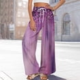 thumbnail image 6 of Dress Pants Women Petite High Waisted Wide Leg Summer Beach Vacation Pants Boho Lounge Casual Palazzo Trousers, 6 of 9
