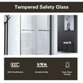 thumbnail image 2 of Sliding Glass Shower Door, 56-60" W X 76" H, 8mm Tempered Glass, Easy-Clean Coating, Brushed & Polished Finish, Smooth Buffering Mechanism, Framed A-Black, 2 of 6