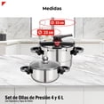 thumbnail image 4 of Set De Ollas De Presión 4 y 6 Litros Acero Inox Bogner BPCH0406L, 4 of 11