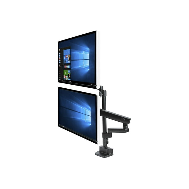 StarTech.com Desk Mount Dual Monitor Arm, Full Motion Monitor Mount for 2x  VESA Displays up to 32 (up to 17lb/8kg), Ergonomic Vertical Stackable Arms,  Articulating, Height Adjustable - Pole Mount, C-Clamp/Grommet  (ARMDUALPIVOT) 