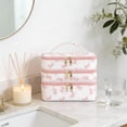 thumbnail image 1 of Neceser de viaje para baño, organizador de cosméticos, resistente al agua, con cremallera, para mujer, bolso de mano para brochas de maquillaje, para Arco, 1 of 8