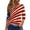 Deep Red #102, variant on Womens 250th Anniversary USA Shirts 3/4 Sleeve Tshirts Casual USA Flag Print Tops 4th of July Celebration Party Pullover Independence Day Patriotic V Neck 1776-2026 Blouses White 2XL