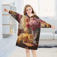 thumbnail image 5 of BZSMCE Wearable Blanket Hoodie Fashion Golden Feline Serenity Home Wear, 5 of 7