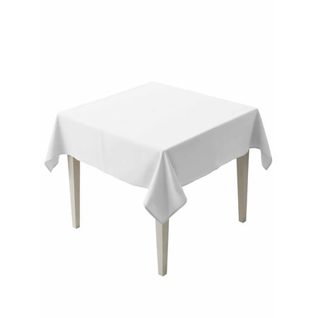 White Table Cloth, Waterproof Tablecloth for Square Tables, Modern Minimalist Pure Soild Color Reusable Washable Fabric Table Cover for Restaurant Kitchen Dining Tables 54"x54"