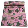 thumbnail image 1 of ColorFull House Indian Handwoven Animal Print Cotton kantha Quilt, Bedspread , Blanket Size ( King 108" x 108" ), 1 of 5