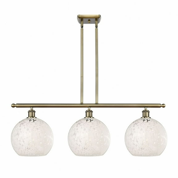 Innovations Lighting - White Mouchette - 3 Light Stem Hung Island In Modern