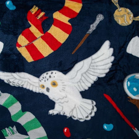 Harry Potter Travel Throw Blanket 40in x 50in - Dark Blue