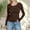 Coffee, variant on Hvot&aat Women's Long Sleeve Shirts Crewneck Ribbed Knitted Slim Fitted Tops Fall Winter Going Out Basic Tee Thermal Layer Clothes