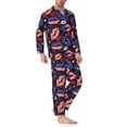 thumbnail image 2 of Hirioo American With Lips for Men's Pajama Sets 2 Piece Pjs Men's Long-Sleeved Pajama Set Button Down Sleepwear,S-XXL-, 2 of 7
