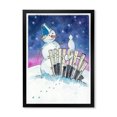 thumbnail image 3 of Designart Christmas Snowman With Cat Traditional Framed Wall Art, 3 of 4