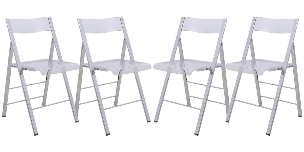 Modern Acrylic Folding Chair in Clear - Set of 4 - Walmart.com - Walmart.com