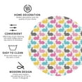 thumbnail image 3 of Lsque Colorful Rabbit Pattern 4" Drink Coasters Set of 4, PVC Leather Absorbent Coasters, Table Coaster Set Decorative Coffee Cup Coasters Housewarming Gift -Round Shape, 3 of 6