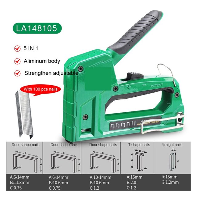 5 In 1 Heavy Duty Stapler For DIY Home Decoration Furniture Stapler Rivet Tool Manual Nail Gun With Staples Nailer