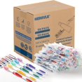 thumbnail image 1 of wonima02 HOMVLE 50 Packs Individually Wrapped Buld Toothbrush and Toothpaste, Disposable Toothbrush with Toothpaste for Travel Ttoothbrush Toiletries, OCC, Airbnb, Dentist, Office/5 Colorful, 1 of 1