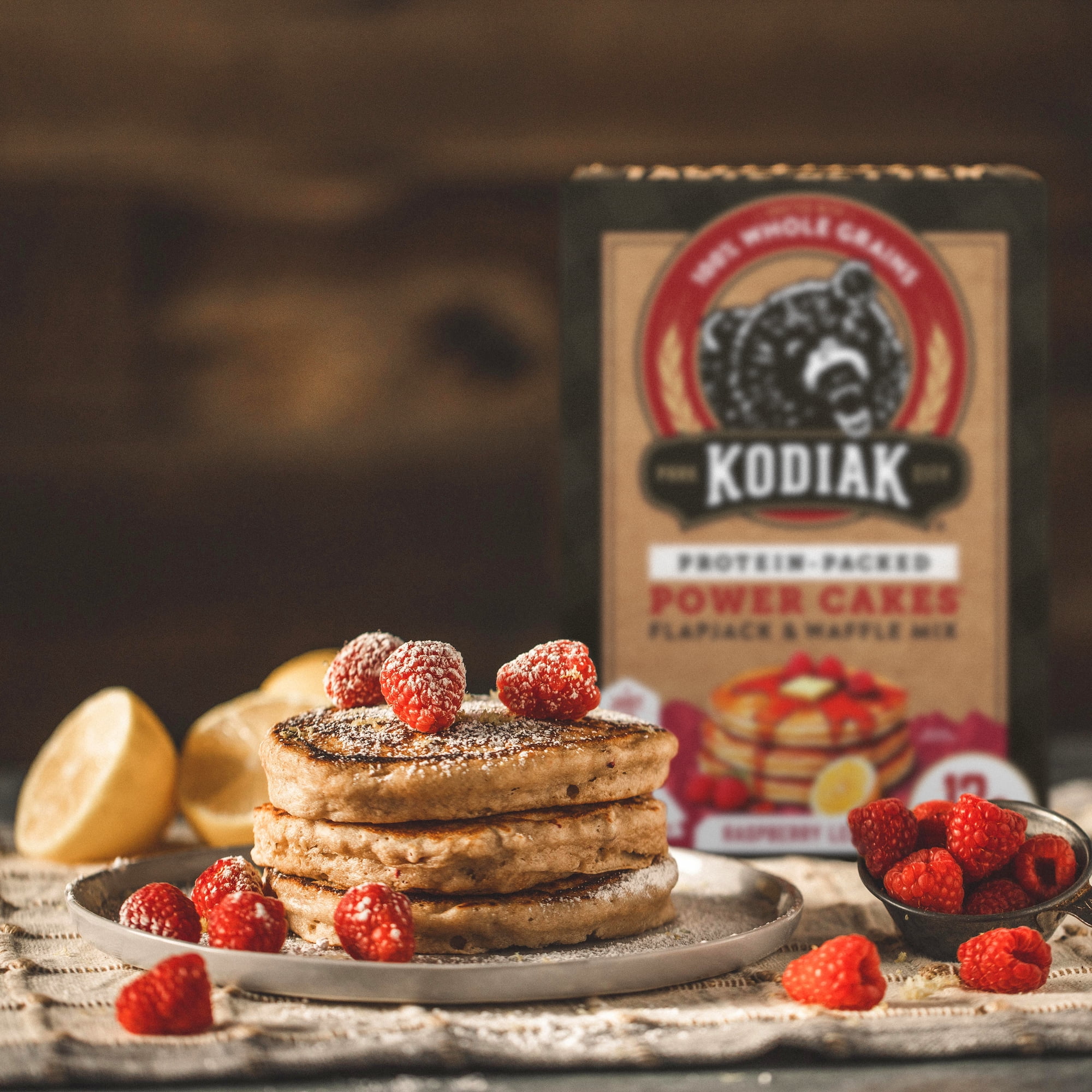 Kodiak Protein-Packed Power Cakes Raspberry Lemon Pancake and Waffle Mix, 16 oz Box