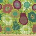 thumbnail image 2 of Colorful Upholstery Fabric by the Yard, Whimsical Pattern of Hand Drawn Style Flowers Creative Botanical Spring Fantasy, Decorative Fabric for DIY and Home Accents, Multicolor by Ambesonne, 2 of 5
