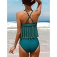 thumbnail image 5 of Women Halter Two Piece Swimwear Mesh Tankinis Bikini Set Swimsuits, 5 of 5