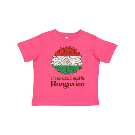 

Inktastic I m So Cute I Must Be Hungarian Hungary Sunflower Gift Toddler Boy or Toddler Girl T-Shirt