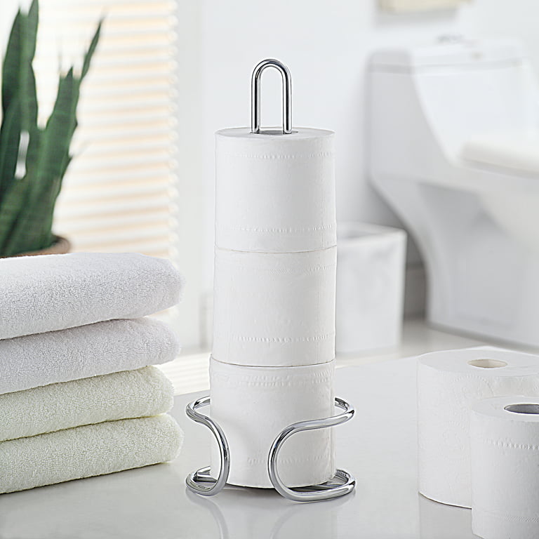 SunnyPoint Heavy Gauge Bathroom Toilet Tissue Paper Roll Holder; Free  Standing, Chrome
