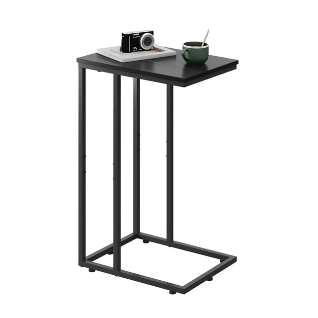 Mesa auxiliar WLIVE Black C Mesa auxiliar de 2 niveles de acero y madera
