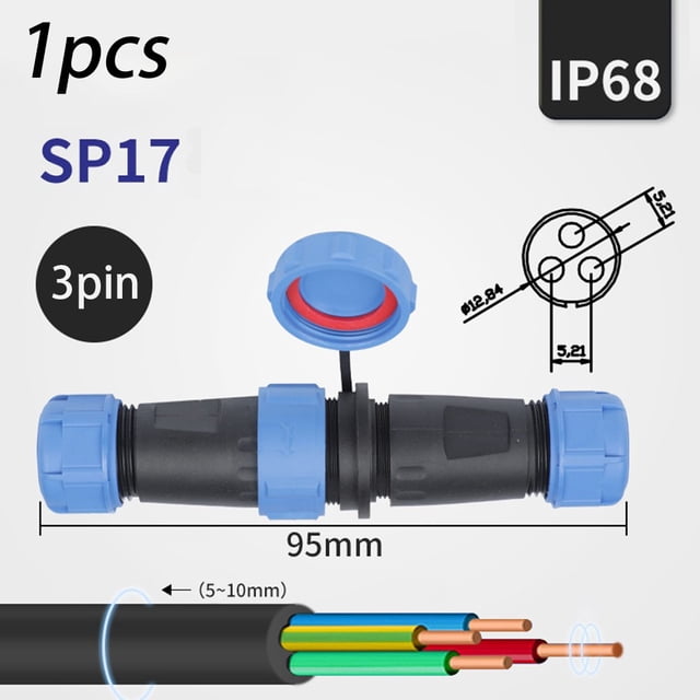 Sp17 Support de Panneau Ip68 Connecteur Étanche et Circulaire 2/3/4/5/7/9Pin 3Pin