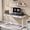 White, variant on Aitjunz 55.1" Electric Standing Desk with 3 Drawers, Height-Adjustable Gaming Computer Desk with Memory Preset for Home Office, Black
