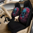 thumbnail image 3 of Xixirimido Automotive Seat Covers for Cars Trucks and SUVs Car Seat Covers for Front Seats with Car Seatbelt Covers & Armrest Box Cover, Set of 5, Roses Floral Gothic Skull, 3 of 8