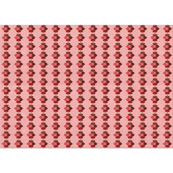 Ahgly Company Indoor Rectangle Patterned Pastel Pink Area Rugs, 2' x 4'