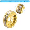 thumbnail image 3 of 10mm Rondelle Spacer Beads, Crystal Rhinestone Bead Spacers, Gold Tone, 50 Pack, 3 of 5