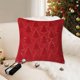 thumbnail image 5 of Funda de cojín con diseño de árbol de Navidad | Funda de cojín para sofá con decoración navideña | Bordado de terciopelo rojo, blanco y verde | Tamaño estándar de 45 x 45 cm | Cierre de cremallera, 5 of 5