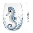 thumbnail image 5 of Gunhay Clearence Artisanal Blue Ringed Octopus Glassware 3D Octopus Stemless Wine Glasses, Handcrafted Marine Animal Bar Glass for Nature & Zoo Lovers(Seahorse), 5 of 5
