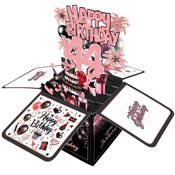Tarjeta de Cumpleaños Joycard 44º Caja de Regalo 3D para Mujer