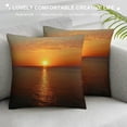 thumbnail image 3 of Orinice Sunset Ocean Boat Graphic Decorative Cushion Throw Pillow Cover Zipper Closure Summer Short Plush 1PC 24x24in, 3 of 5