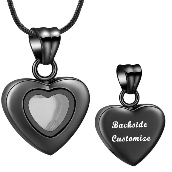 Personalize Glass Heart Urn Pendant Cremation Jewelry for Ashes Keepsake Memory Necklace