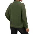 thumbnail image 6 of Hibeli Women Casual 1/4 Zip Lapel V Neck Long Sleeve Solid Color Knit Sweatshirt, 6 of 7