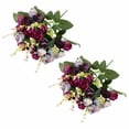 thumbnail image 1 of 21 Heads Of Roses 7 Forks Of Artificial Flowers Wedding And Home Photography Dining Table Coffee Table Decoration Photography Props 2pc Welded Flower, 1 of 5