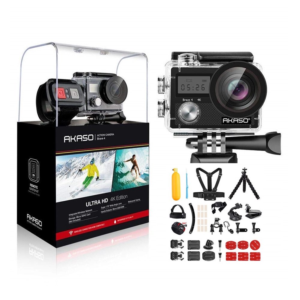 AKASO Brave 4 WiFi Action Camera Ultra HD 4K 20MP Waterproof Sport